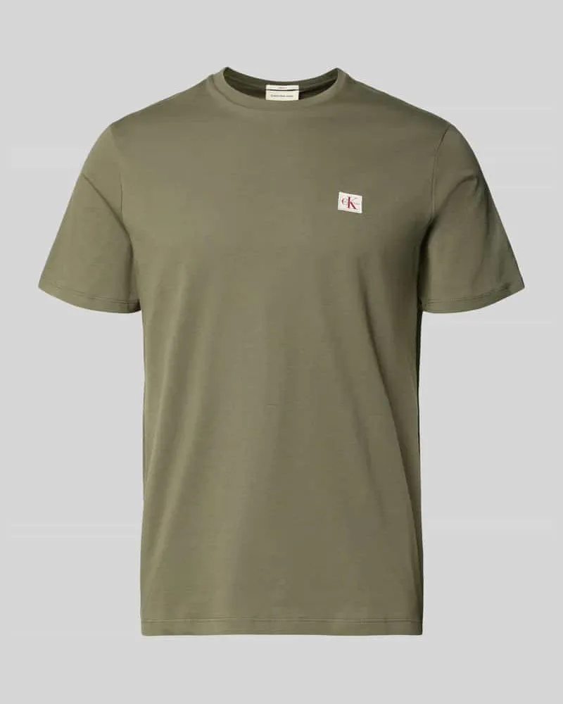 Calvin Klein Regular Fit T-Shirt aus reiner Baumwolle Khaki