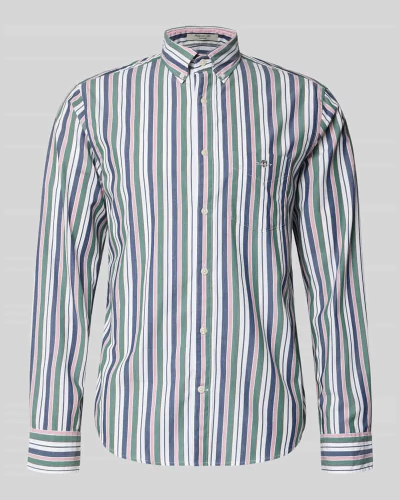 Gant Freizeithemd mit Knopfleiste Hellgruen