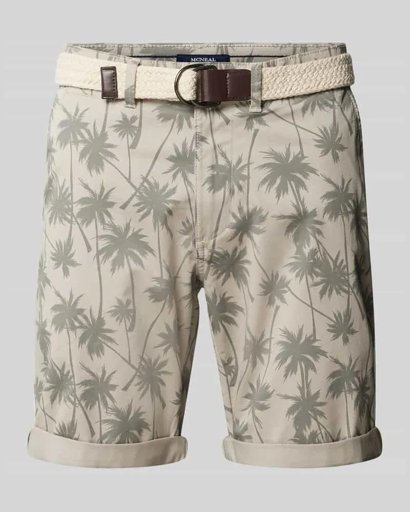 McNeal Slim FIt Bermudas mit Gürtel 