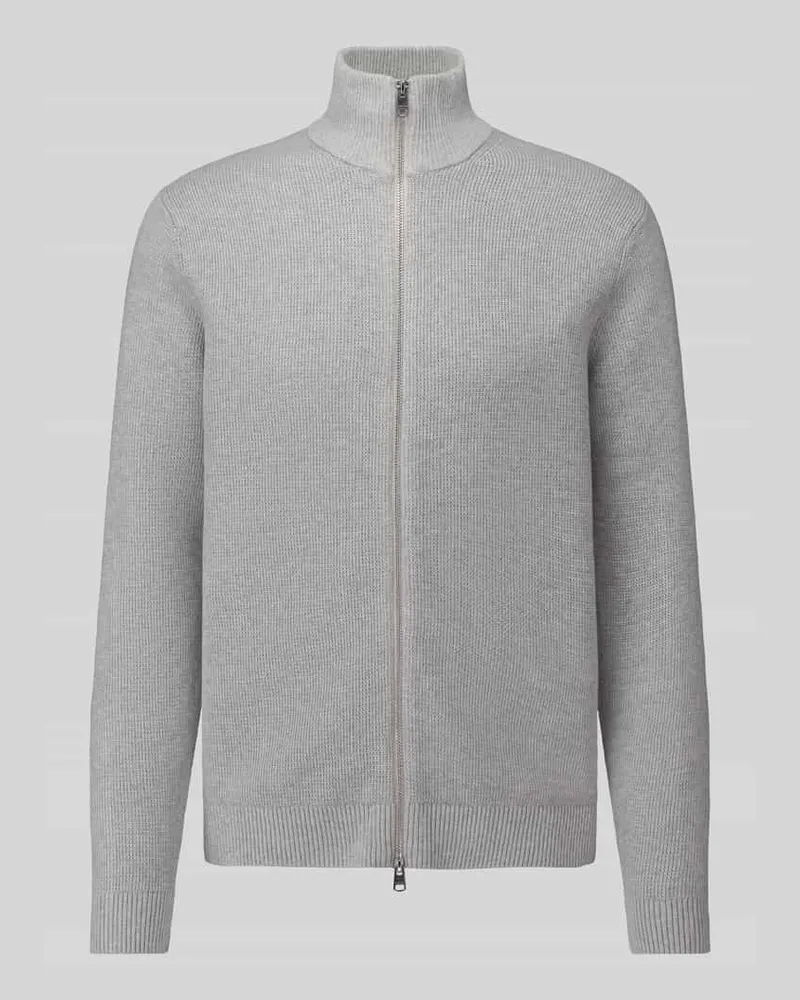 Selected Regular Fit Strickjacke aus reiner Baumwolle Modell 'DANE Hellgrau
