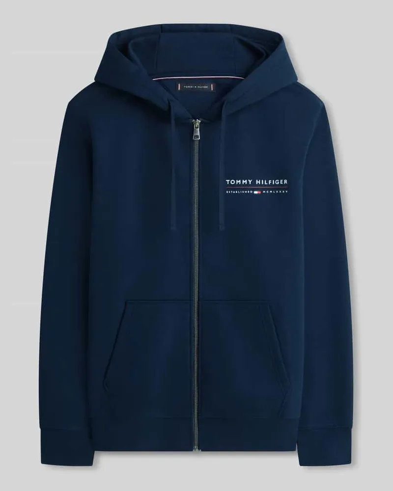 Tommy Hilfiger Sweatjacke mit Logo-Detail aus reiner Baumwolle Marine