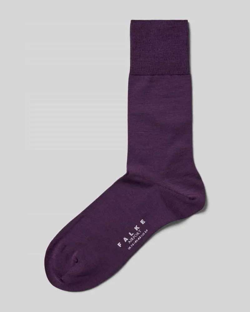 Falke Socken aus Schurwoll-Mix mit Logo-Print Modell 'Airport Pflaume