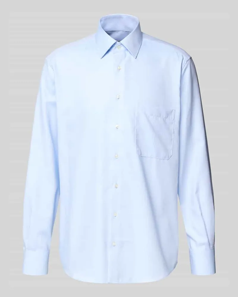 Eterna Comfort Fit Businesshemd mit Knopfleiste Bleu
