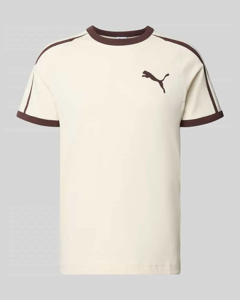 Puma Regular Fit T-Shirt mit Logo-Print Ecru