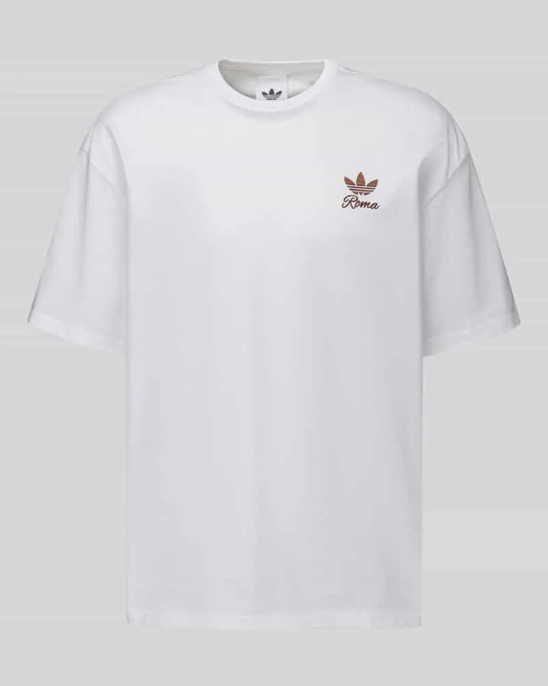 adidas T-Shirt aus Leinen mit großem Rückenprint Weiss