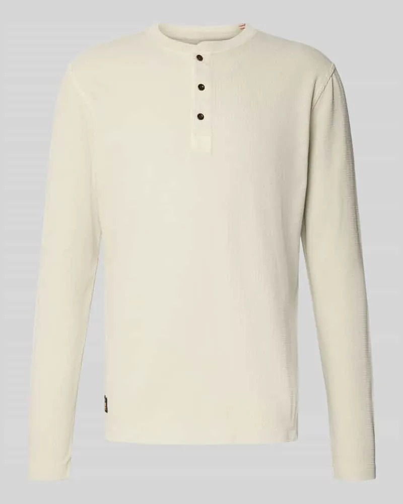 Superdry. Longsleeve mit Strukturmuster und Knopfleiste 