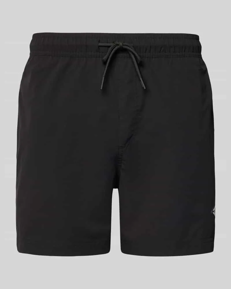 Jack & Jones Straight Fit Badeshorts mit Logo-Detail Modell 'Maui Black