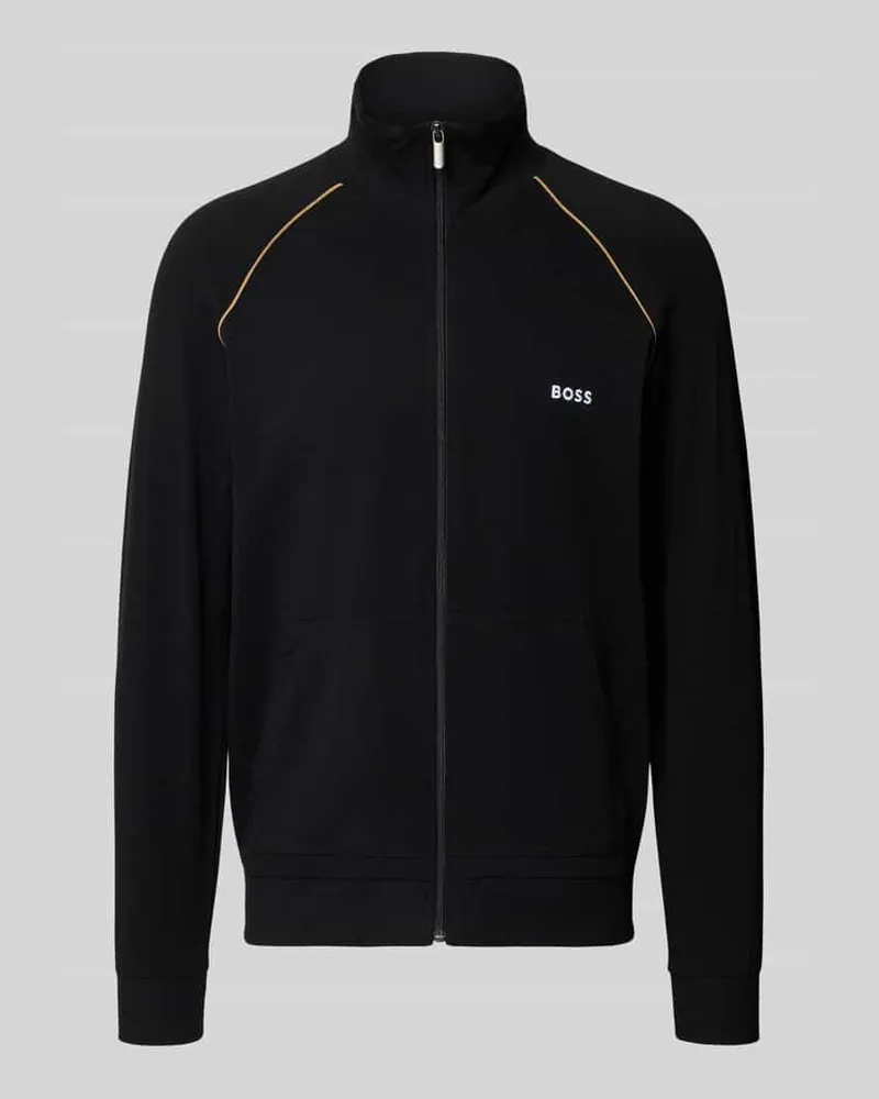 HUGO BOSS Regular Fit Sweatjacke aus Baumwoll-Mix Modell 'MIX&MATCH JACKET Z Black