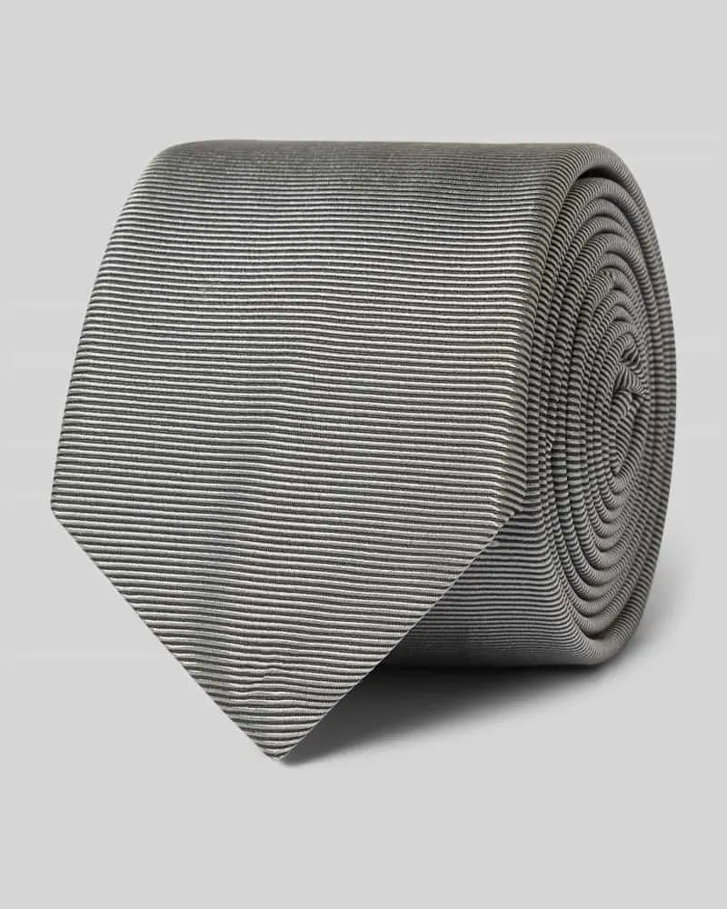 HUGO BOSS Seidenkrawatte aus Seiden-Mix Silber