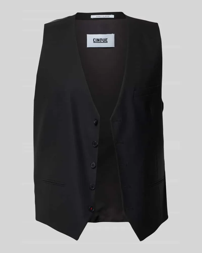 cinque Weste mit V-Ausschnitt und Knopfleiste Modell 'Totti Black