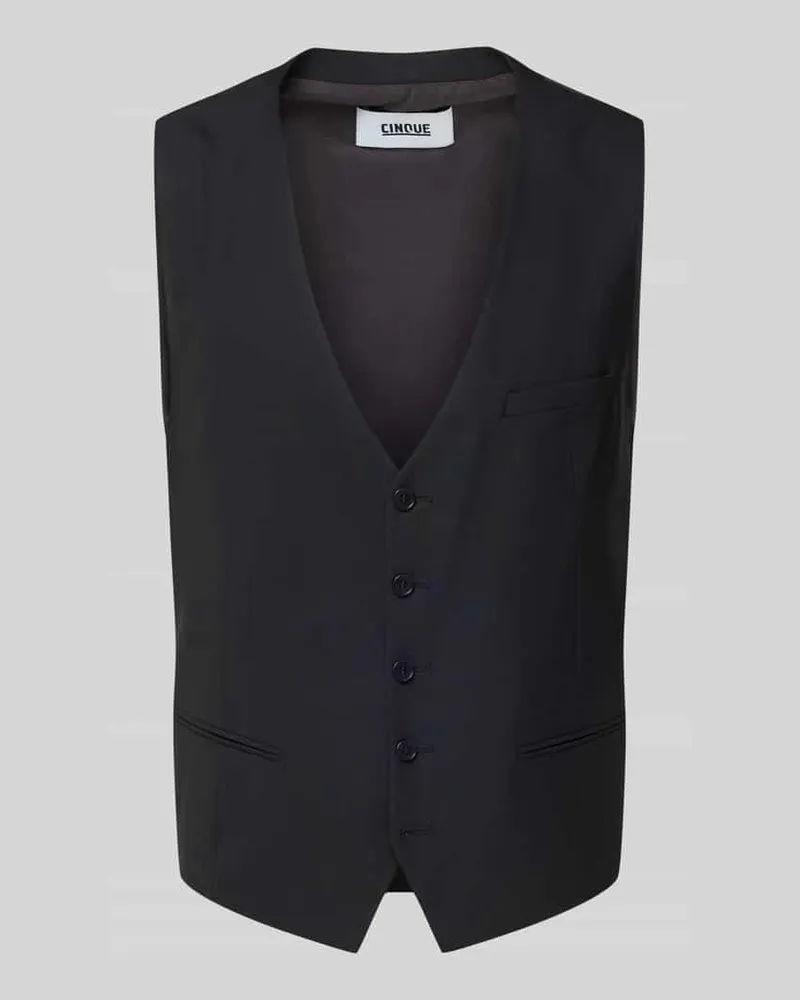 cinque Weste mit V-Ausschnitt und Knopfleiste Modell 'Totti Black