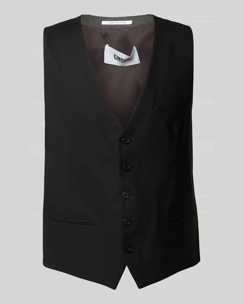 cinque Weste mit V-Ausschnitt und Knopfleiste Modell 'Totti Black