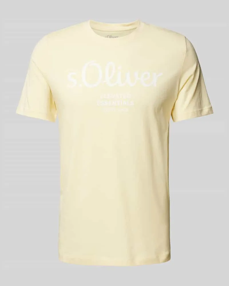 S.Oliver Regular Fit T-Shirt aus reiner Baumwolle mit großem Label Print 