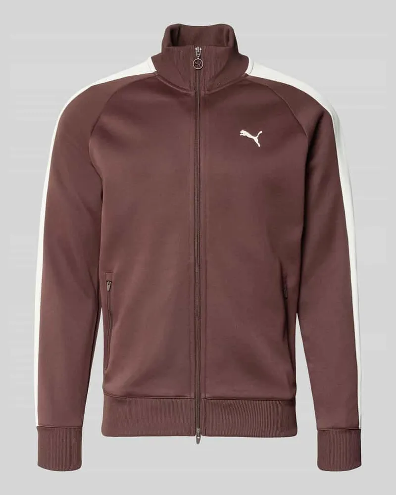 Puma Sweatjacke mit Label-Print Schoko