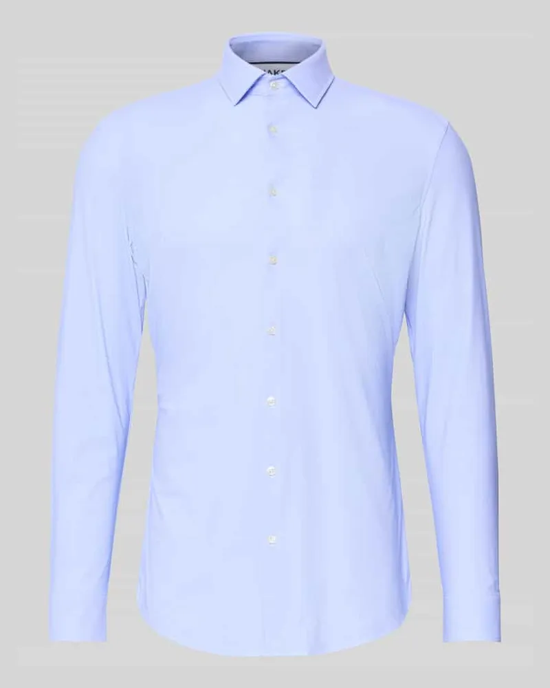 JAKE*S Super Slim Fit Businesshemd mit Kentkragen Bleu