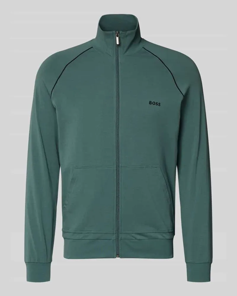 HUGO BOSS Regular Fit Sweatjacke aus Baumwoll-Mix Modell 'MIX&MATCH JACKET Z Petrol