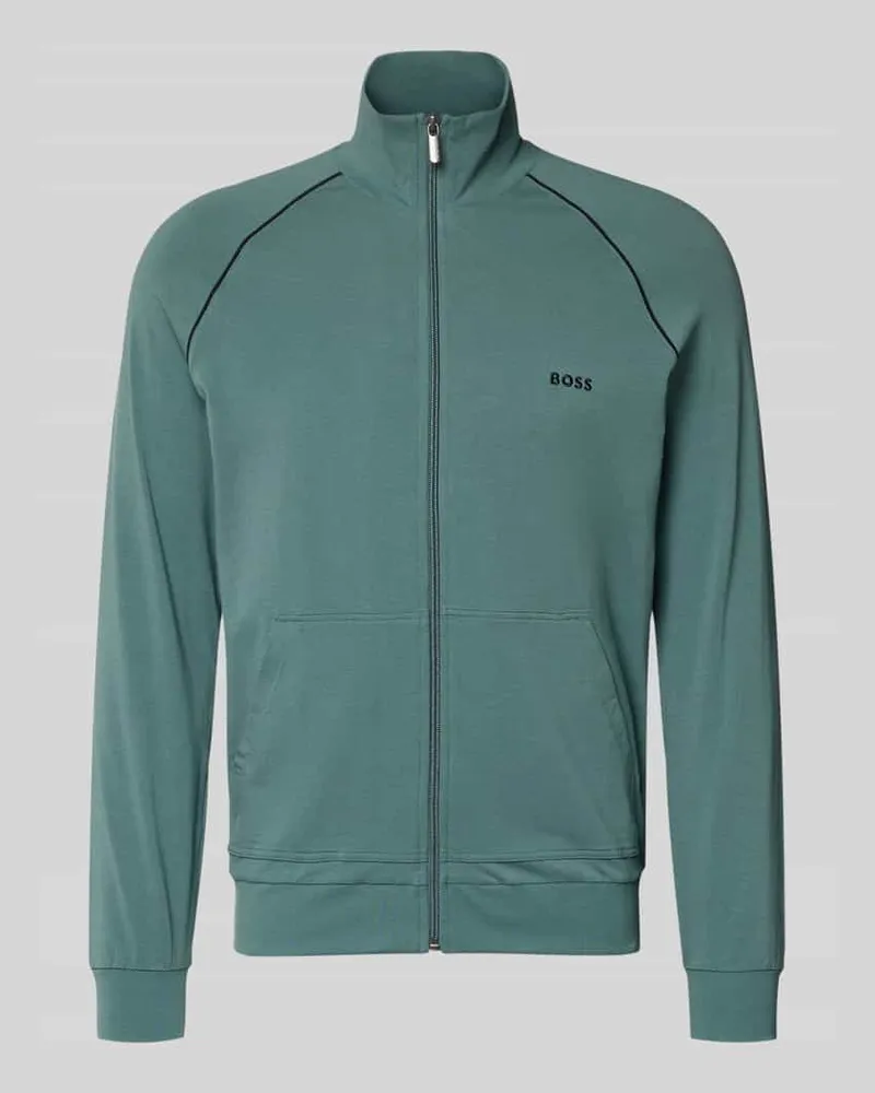 HUGO BOSS Regular Fit Sweatjacke aus Baumwoll-Mix Modell 'MIX&MATCH JACKET Z Petrol
