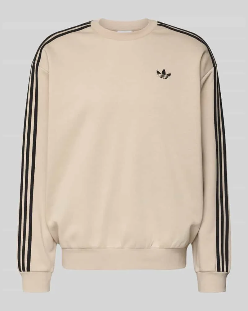 adidas Sweatshirt mit Label-Stitching Beige