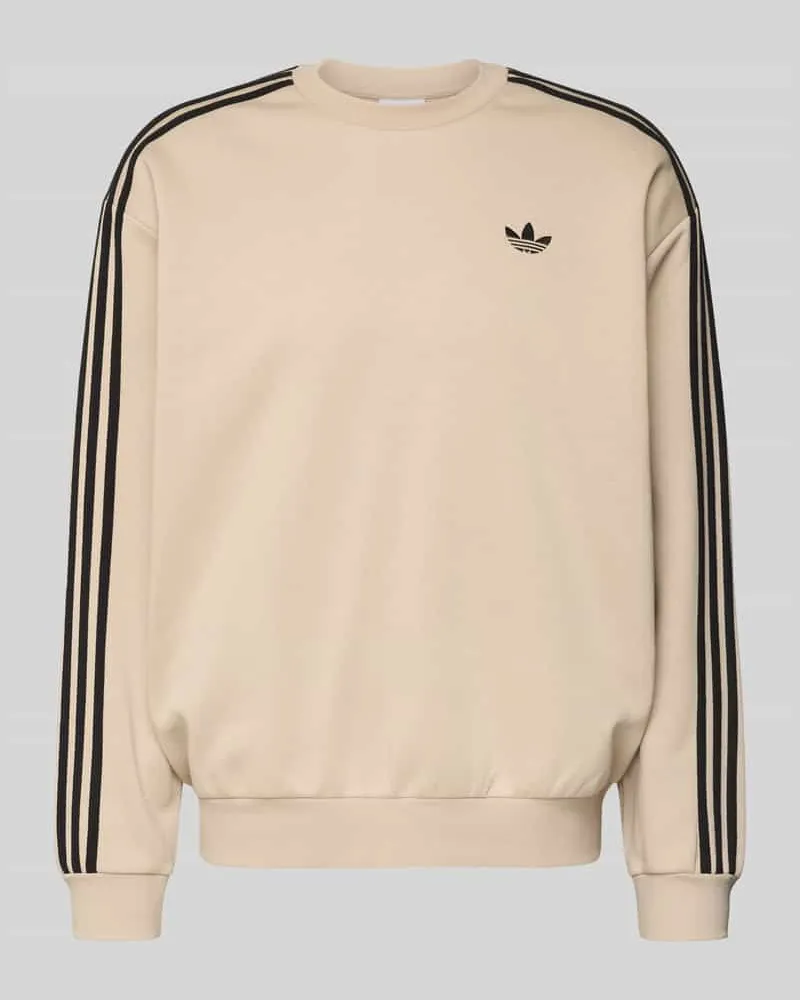 adidas Sweatshirt mit Label-Stitching Beige