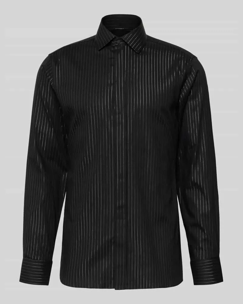 Eterna Slim Fit Business-Hemd mit Kentkragen Black
