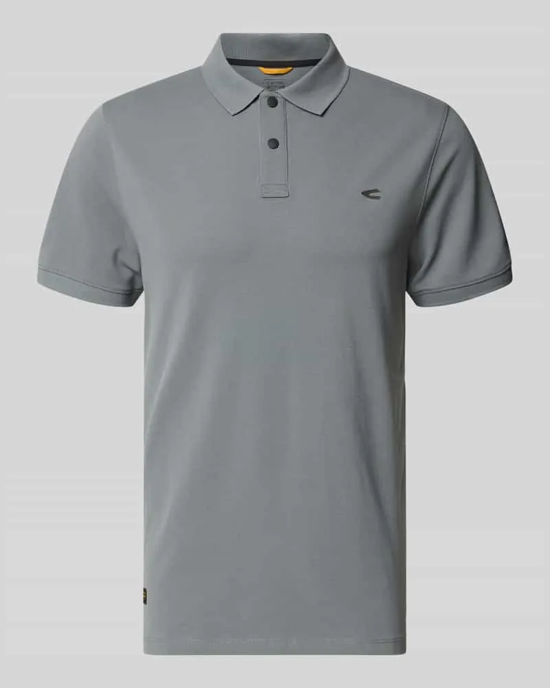 Camel Active Regular Fit Poloshirt in unifarbenem Design Mittelgrau