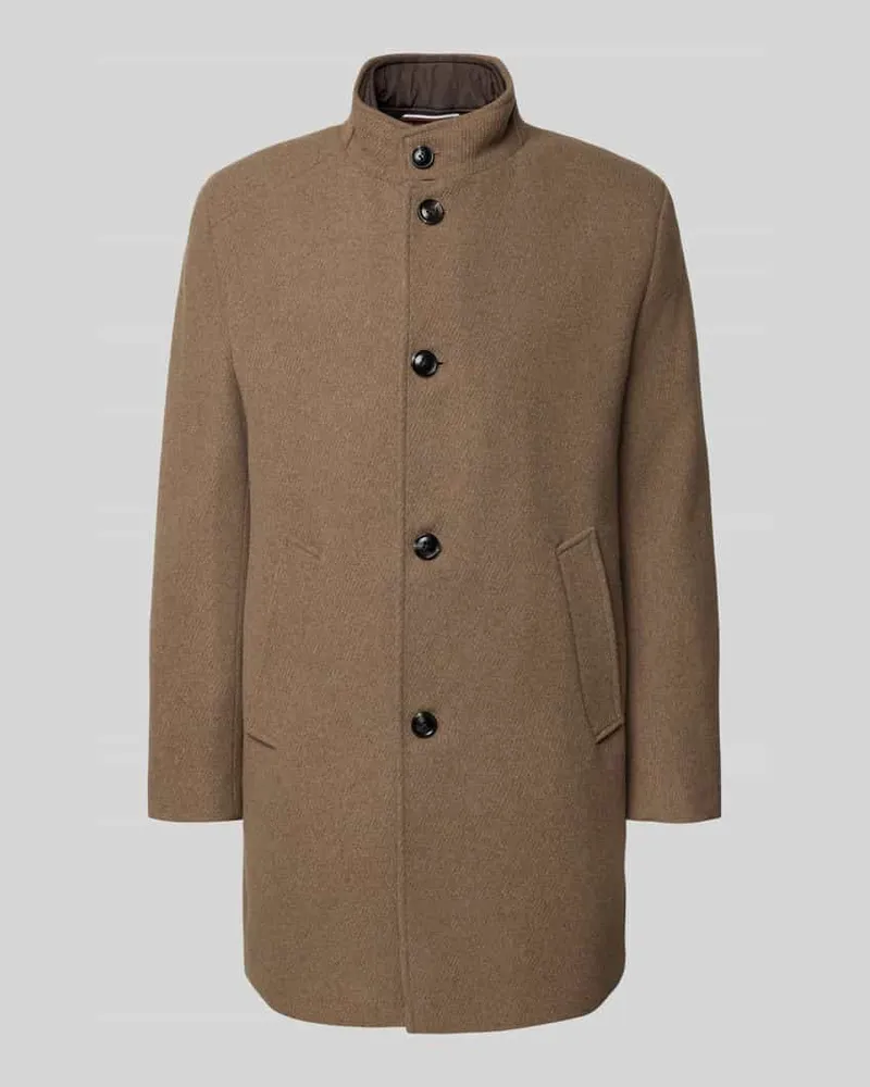 Bugatti Kurzmantel mit Stehkragen und Knopfleiste Beige