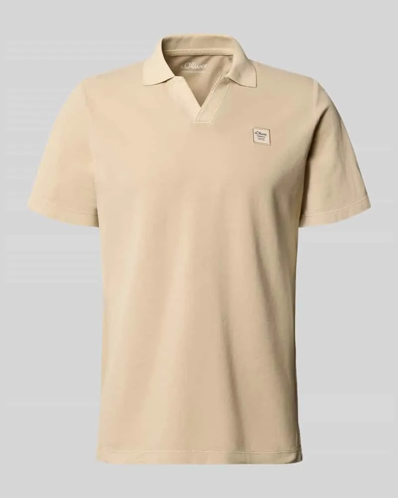S.Oliver Regular Fit Poloshirt aus reiner Baumwolle Beige