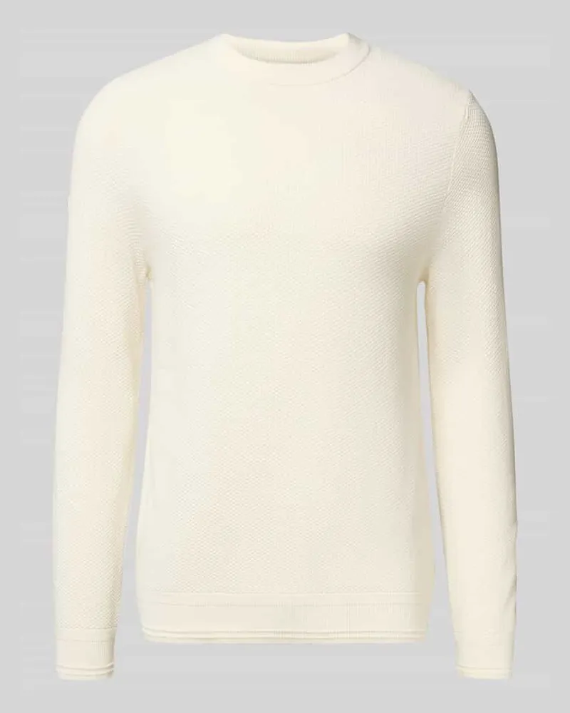Superdry. Strickpullover mit gerippten Abschlüssen Offwhite
