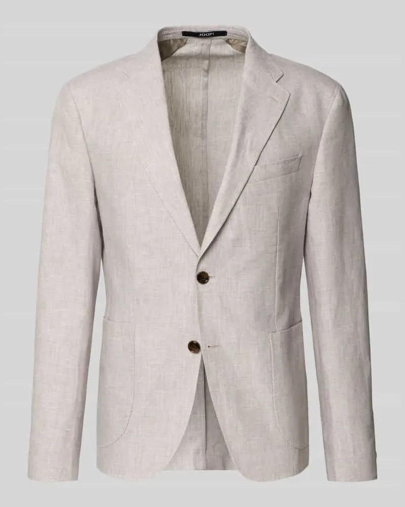 JOOP! Slim Fit 2-Knopf-Sakko aus Leinen Modell 'Hoverest Beige