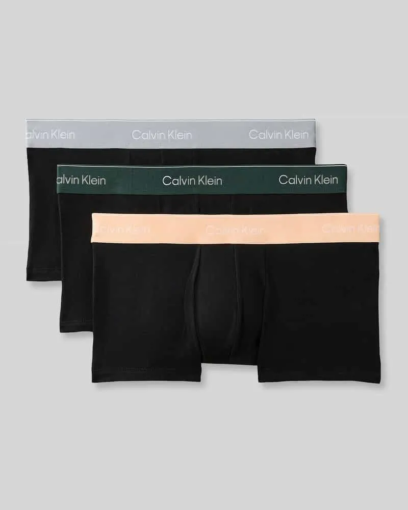 Calvin Klein Slim Fit Trunks aus Baumwoll-Mix im 3er-Pack Black