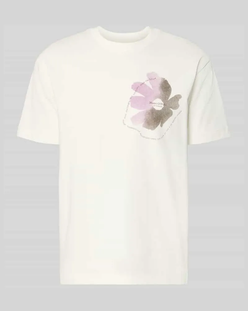 Marc O'Polo Relaxed Fit T-Shirt aus reiner Baumwolle Offwhite