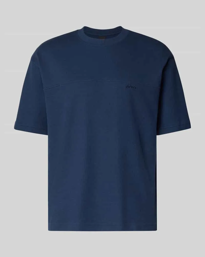 HUGO BOSS Regular Fit T-Shirt aus Baumwoll-Mix Modell 'TE_HIVE Marine