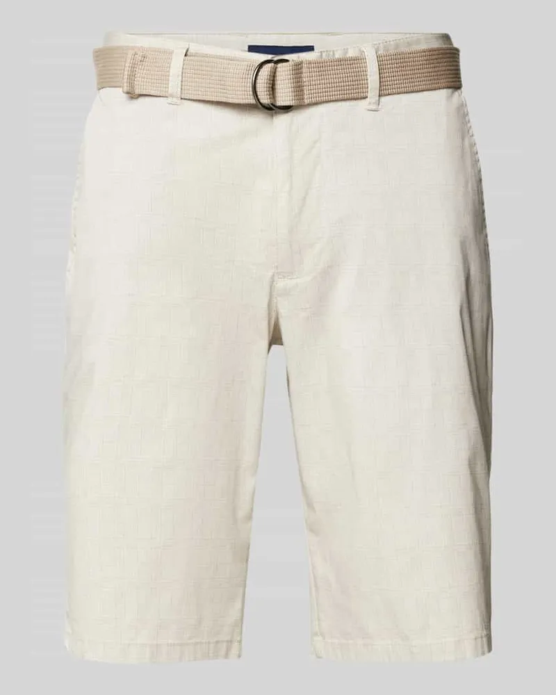 Christian Berg Slim Fit Chino-Shorts mit Strukturmuster 