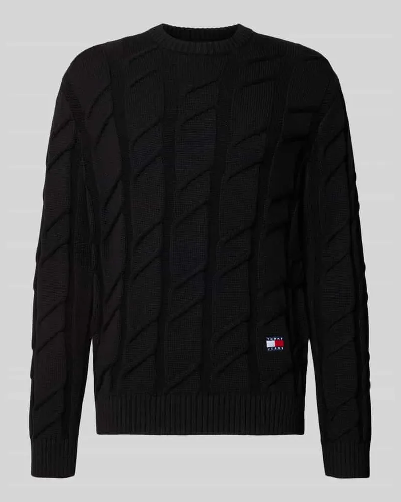 Tommy Hilfiger Regular Fit Strickpullover aus reiner Baumwolle Black