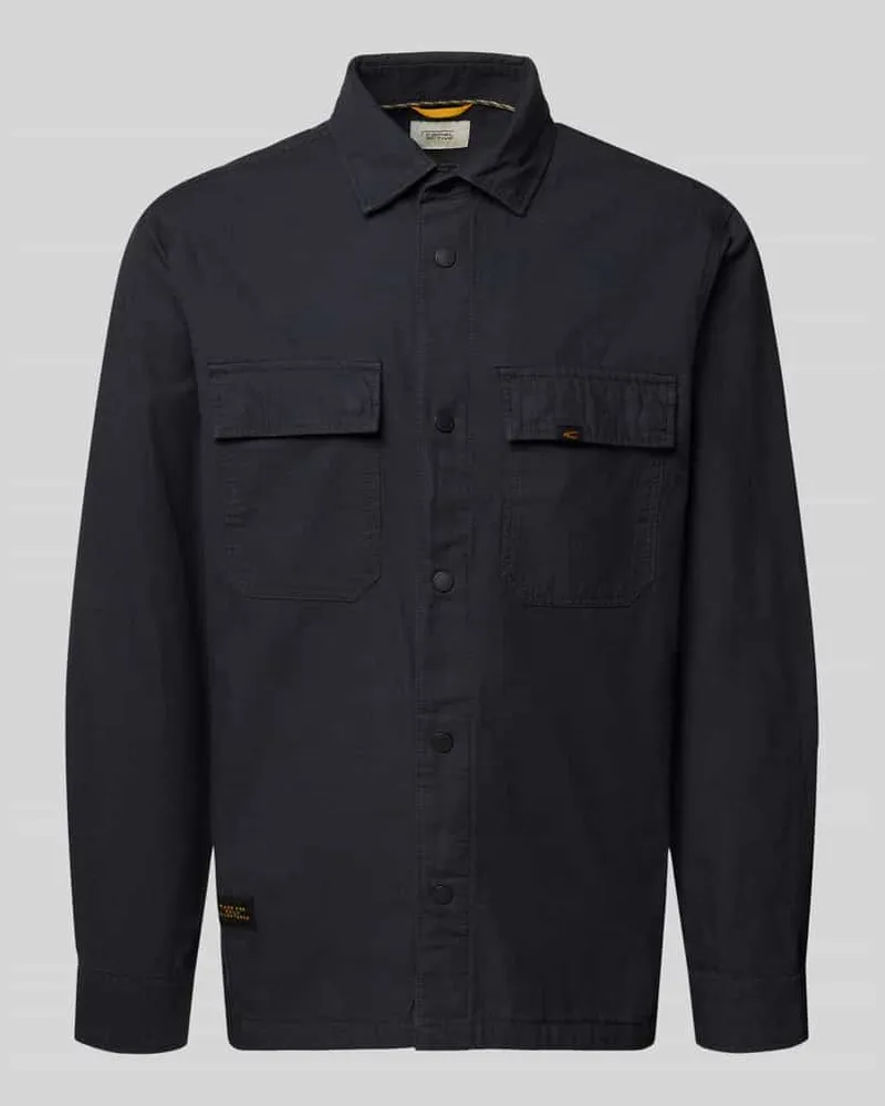 Camel Active Regular Fit Hemdjacke aus reiner Baumwolle Marine