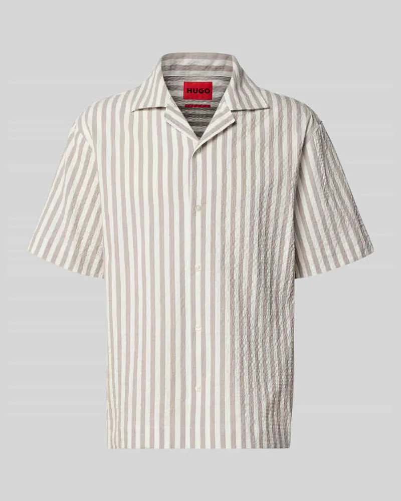 HUGO BOSS Relaxed Fit Freizeithemd aus Baumwoll-Mix Modell 'ESPINO Hellbraun