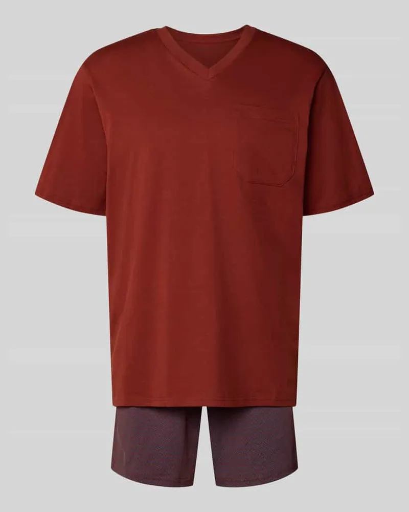 Schiesser Pyjama in minimalistischem Design Bordeaux