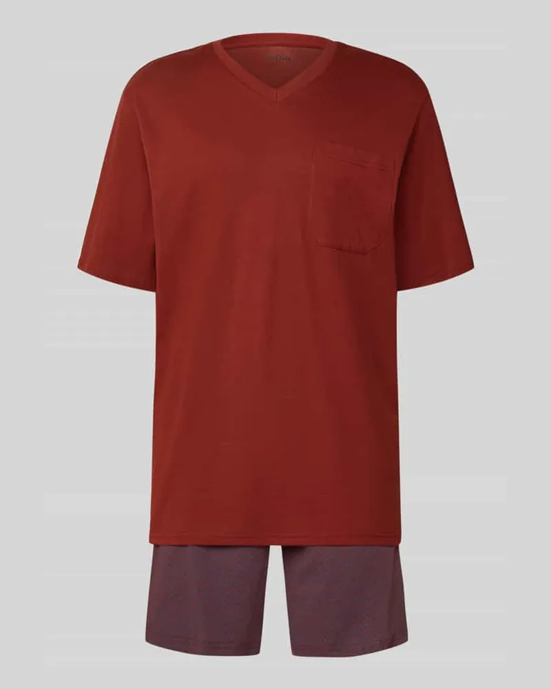 Schiesser Pyjama in minimalistischem Design Bordeaux