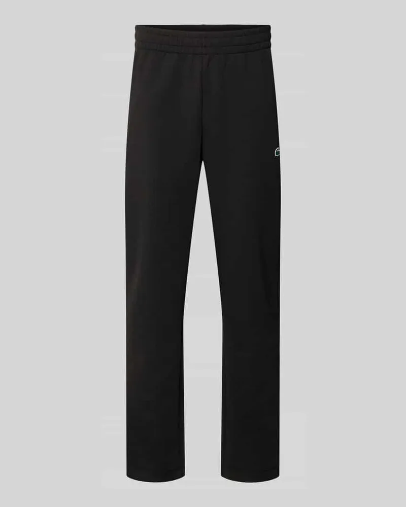Lacoste Tapered Sweatpants mit Baumwoll-Anteil Black