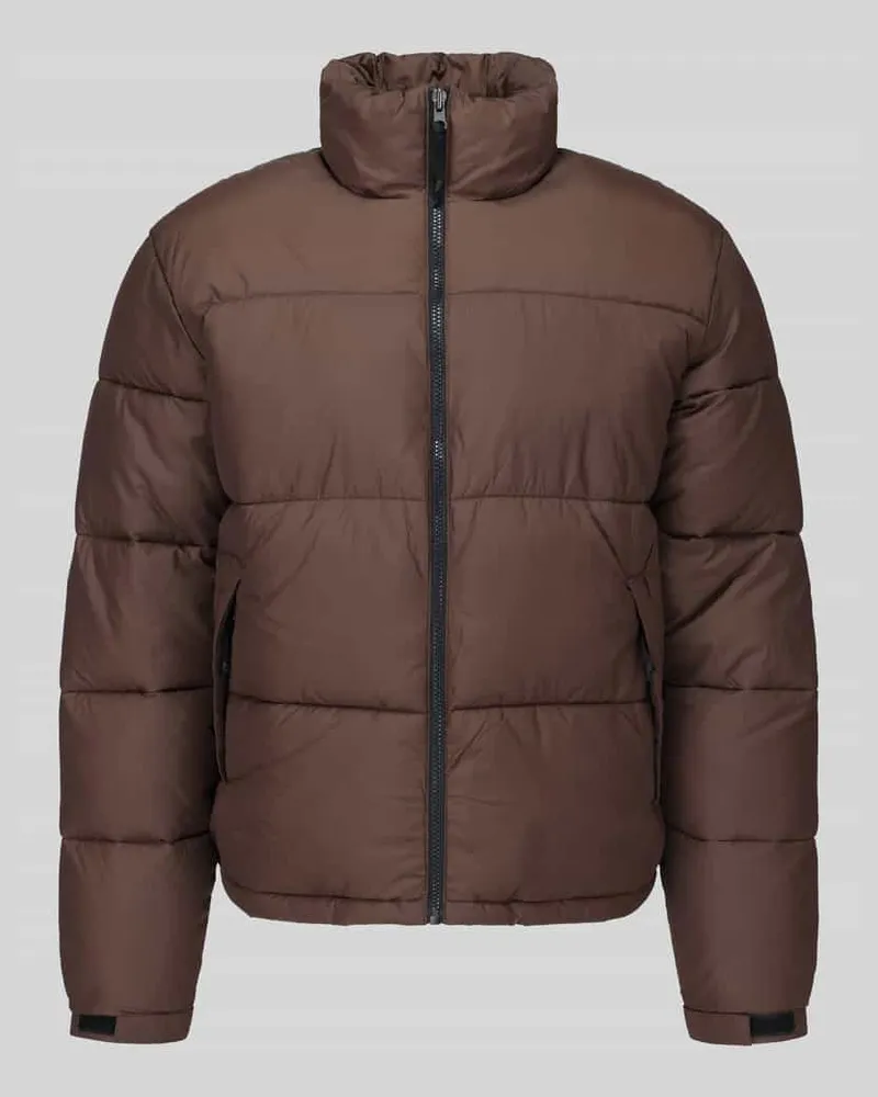 Only & Sons Regular Fit Steppjacke mit hohem Stehkragen Modell 'ONSMAVERICK Dunkelbraun