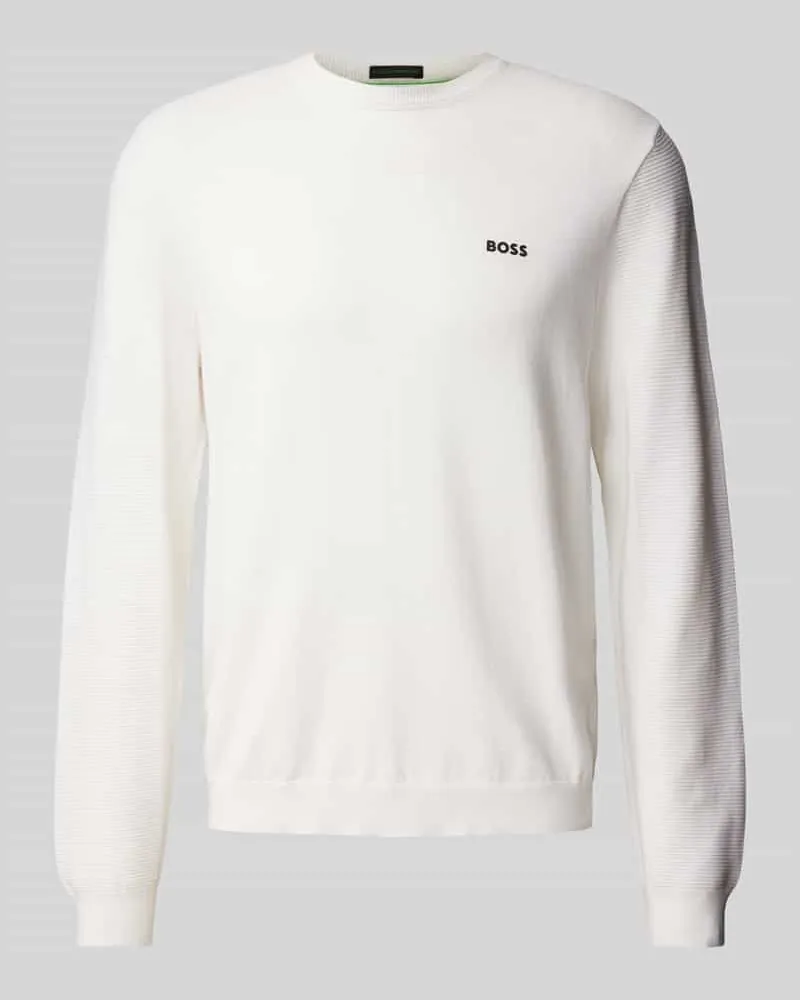 HUGO BOSS Strickpullover mit Label-Print Modell 'Momentum 