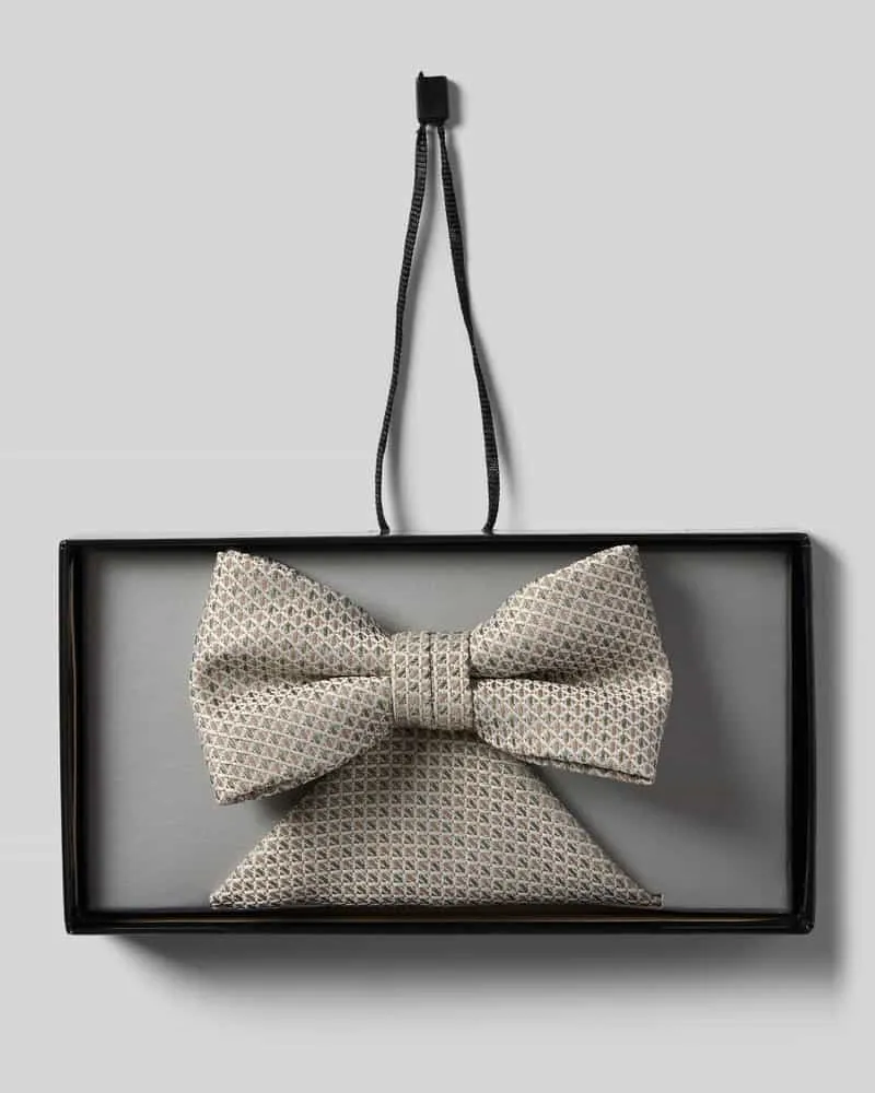 Wilvorst Set aus Fliege und Einstecktuch Gruen