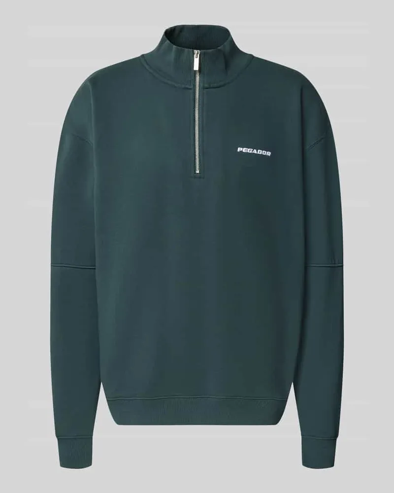 PEGADOR Relaxed Fit Sweatshirt aus Baumwoll-Mix Dunkelgruen