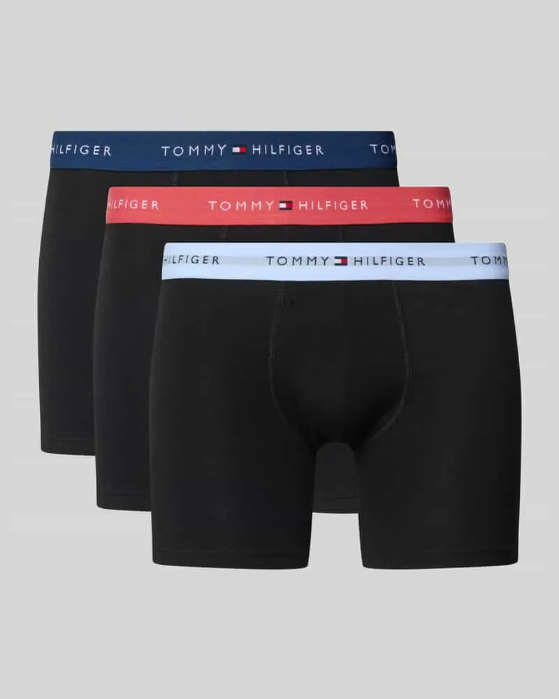 Tommy Hilfiger Slim Fit Trunks aus Baumwoll-Mix im 3er-Pack Black