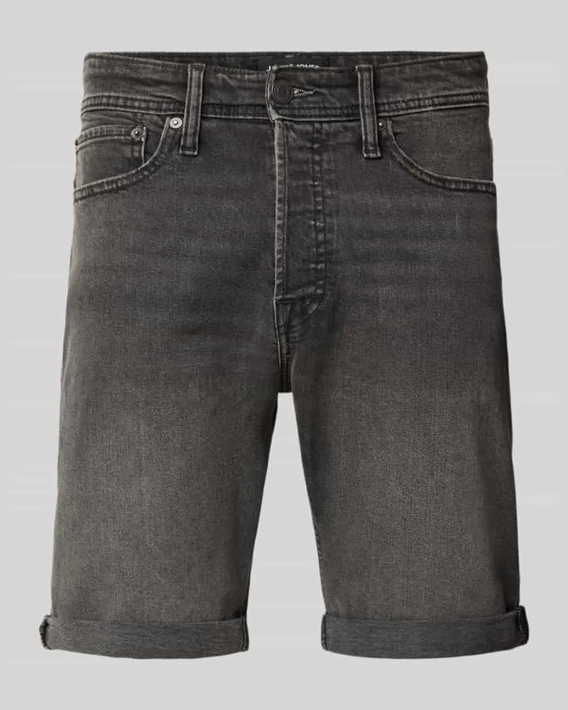 Jack & Jones Regular Fit Jeansshorts mit Umschlag Modell 'RICK Anthrazit
