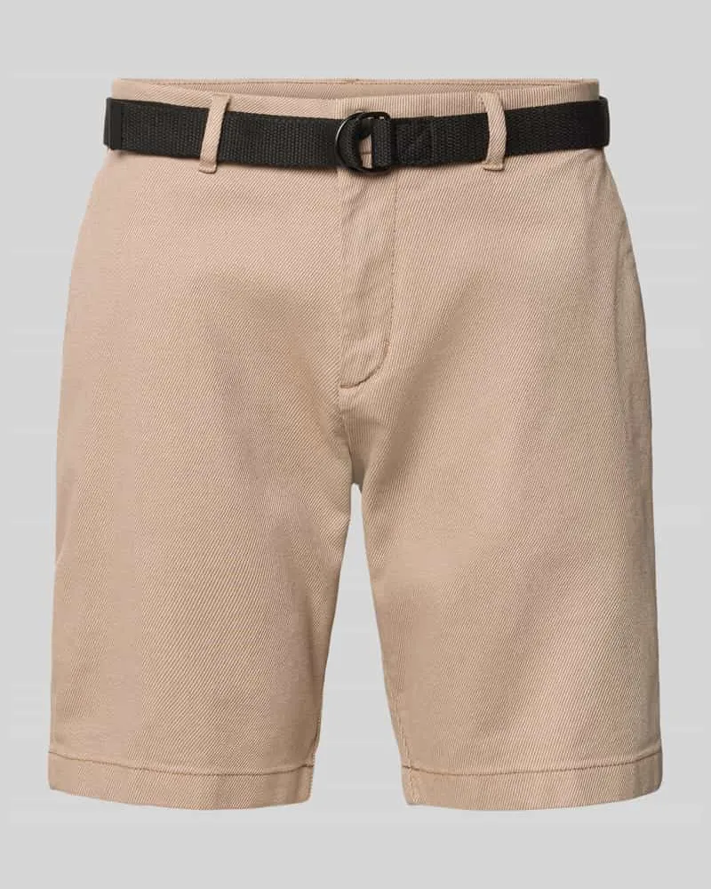 Tom Tailor Regular Fit Chinoshorts aus Baumwoll-Mix Beige