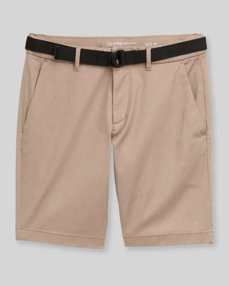 Tom Tailor Regular Fit Chinoshorts aus Baumwoll-Mix Beige
