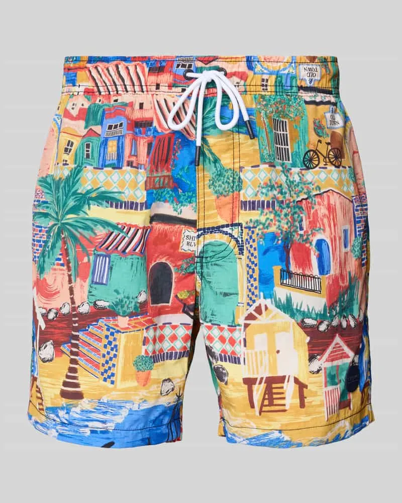 Shiwi Regular Fit Badehose mit Label-Patch Modell 'NICK Blau