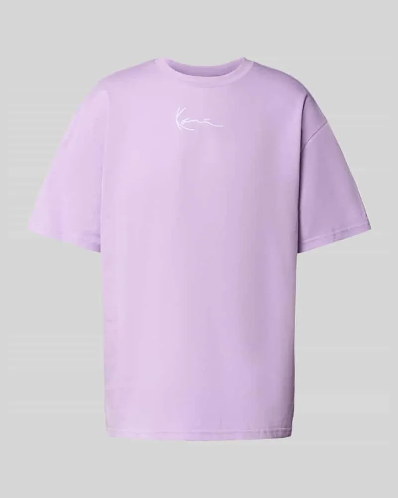 Karl Kani T-Shirt mit Label-Stitching Violett