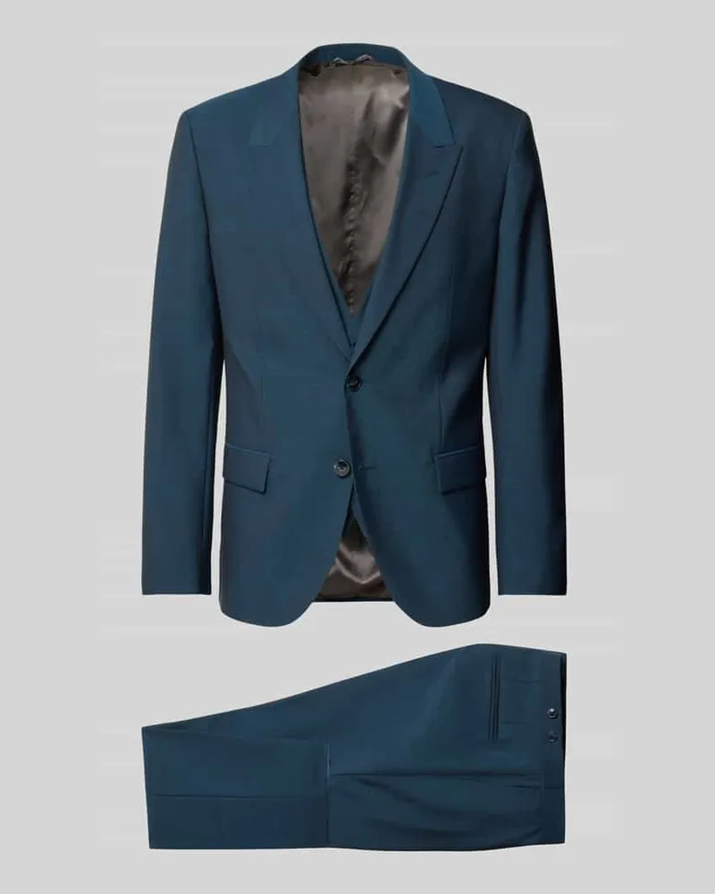 HUGO BOSS Regular Fit Anzug aus Schurwoll-Mix Modell 'Henry/Getlin Petrol